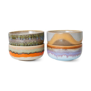 HKliving 70's Ceramic Reef Dessert Bowls - Set of Four