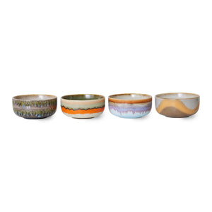 HKliving 70's Ceramic Reef Dessert Bowls - Set of Four