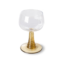 Load image into Gallery viewer, HKliving Green Tall Swirl Wine Glass