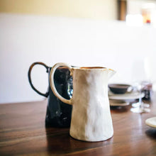 Load image into Gallery viewer, Rustic Style Off-White &amp; Brown Water Pitcher