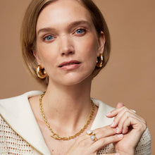 Load image into Gallery viewer, Casey Chunky Gold Hollow Hoop Earrings