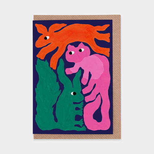 Rabbit, Squirrel, Marten Greetings Card