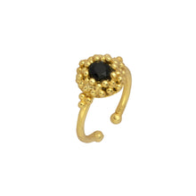 Load image into Gallery viewer, Maine Black Onyx Flower Ring