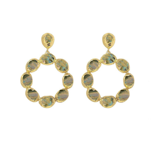 Wanda Gold Dipped Labradorite Earrings