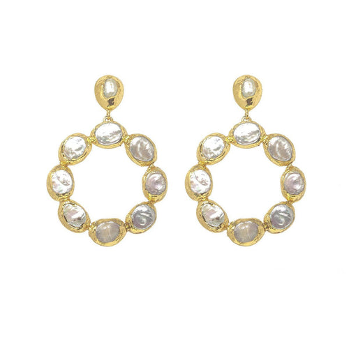 Wanda Gold Dipped Pearl Earrings