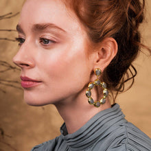 Load image into Gallery viewer, Wanda Gold Dipped Labradorite Earrings