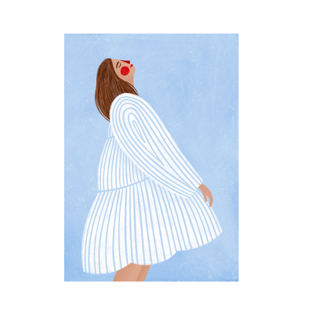The Woman with the Blue Stripes - A3 Print