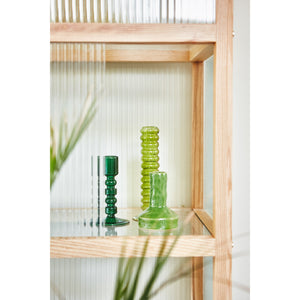 HKliving Ribbed Glass Display Cabinet