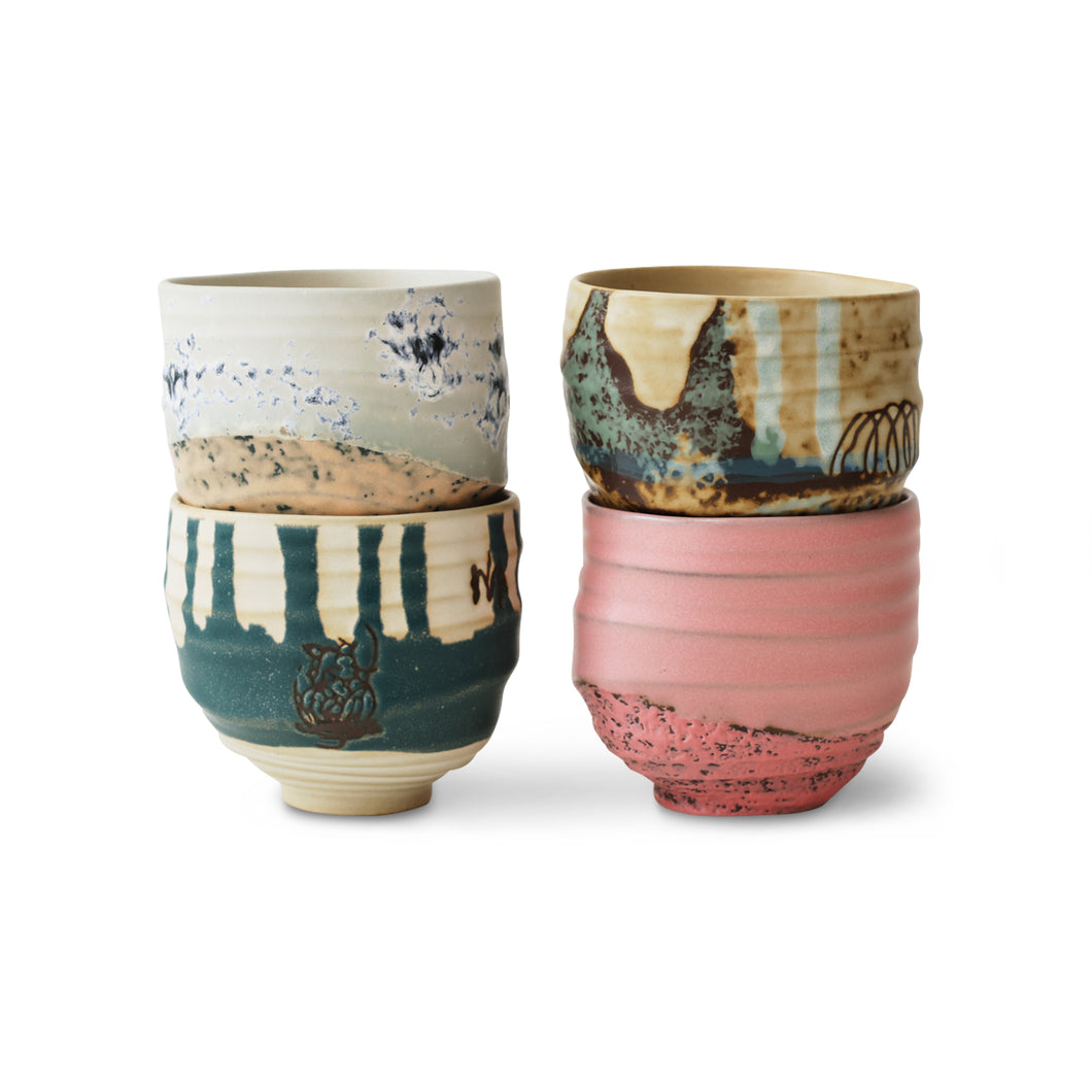 HKLIVING Artist Ceramics: Coffee Cups - Set of Four