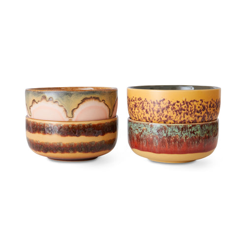 HKliving 70's Ceramic Harbour Dessert Bowls - Set of Four