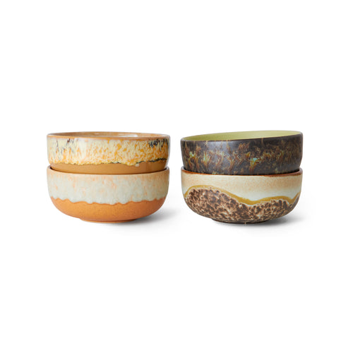 HKLiving 70's Ceramics Tapas Bowls Drift - Set of Four