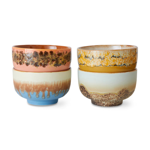 HKLiving 70's Seabreeze Ceramic Noodle Bowls - Set of Four