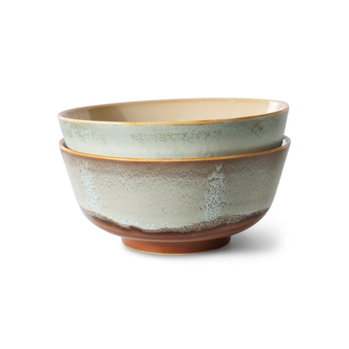 HKliving 70's Ceramic Ramen Bowls - Set of Two