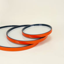 Load image into Gallery viewer, Small Round Orange Grey Lacquered Tray