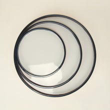Load image into Gallery viewer, Large Round Orange Grey Lacquered Tray