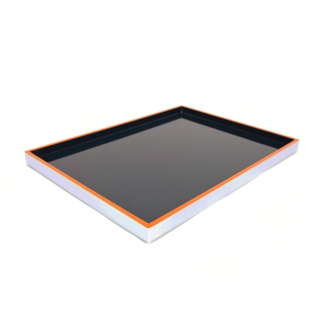 Large Dark & Light Blue Lacquered Tray