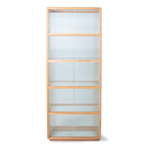 HKliving Ribbed Glass Display Cabinet