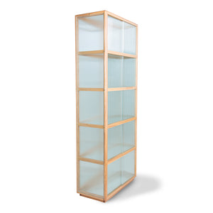 HKliving Ribbed Glass Display Cabinet