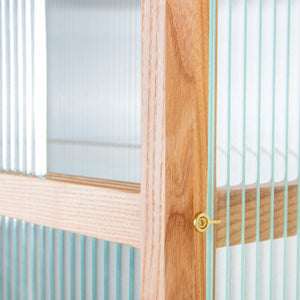 HKliving Ribbed Glass Display Cabinet