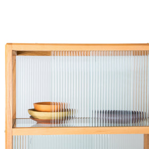 HKliving Ribbed Glass Display Cabinet