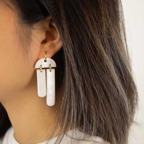 Mother Of Pearl Pendant Earrings