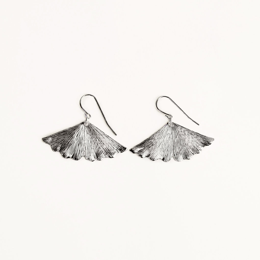 Silver Gingko Earrings