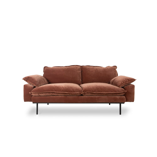 HKliving Retro Velvet 2 Seat Sofa