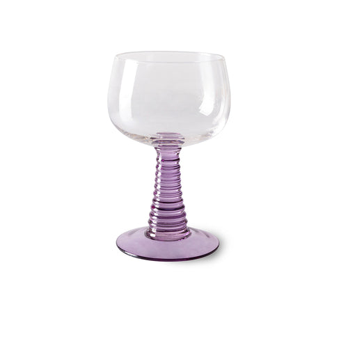 HKliving Purple Tall Swirl Wine Glass
