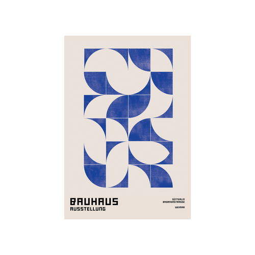 Blue Bauhaus Inspired  - A3 Print