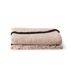 HKliving Soft Woven Throw Nude With Tufted Lines