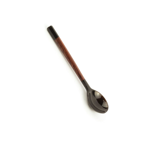 Black Horn Teaspoon With Rosewood Handle
