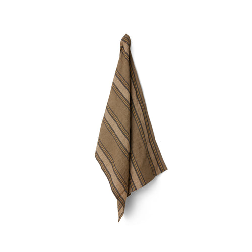 HKliving Striped Tea Towel - Sand & Cream