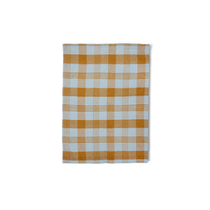 HKliving Check Tea Towel - Amber & Blue