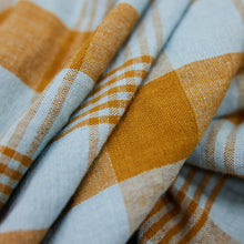 Load image into Gallery viewer, HKliving Check Tea Towel - Amber &amp; Blue