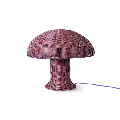 HKliving Burgundy Rattan Table Lamp