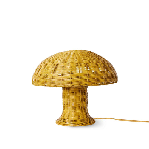 HKliving Mustard Rattan Table Lamp