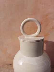 White Terracotta Lid Jar
