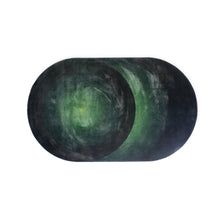 Load image into Gallery viewer, Oval Optical Rug in Dark Green