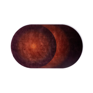 Oval Optical Rug in Rust Red