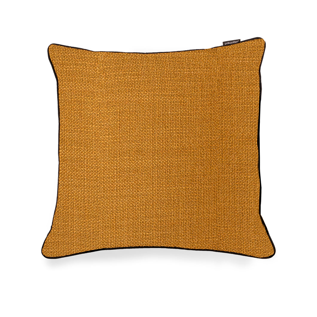 Ochre Smooth Fabric Square Cushion