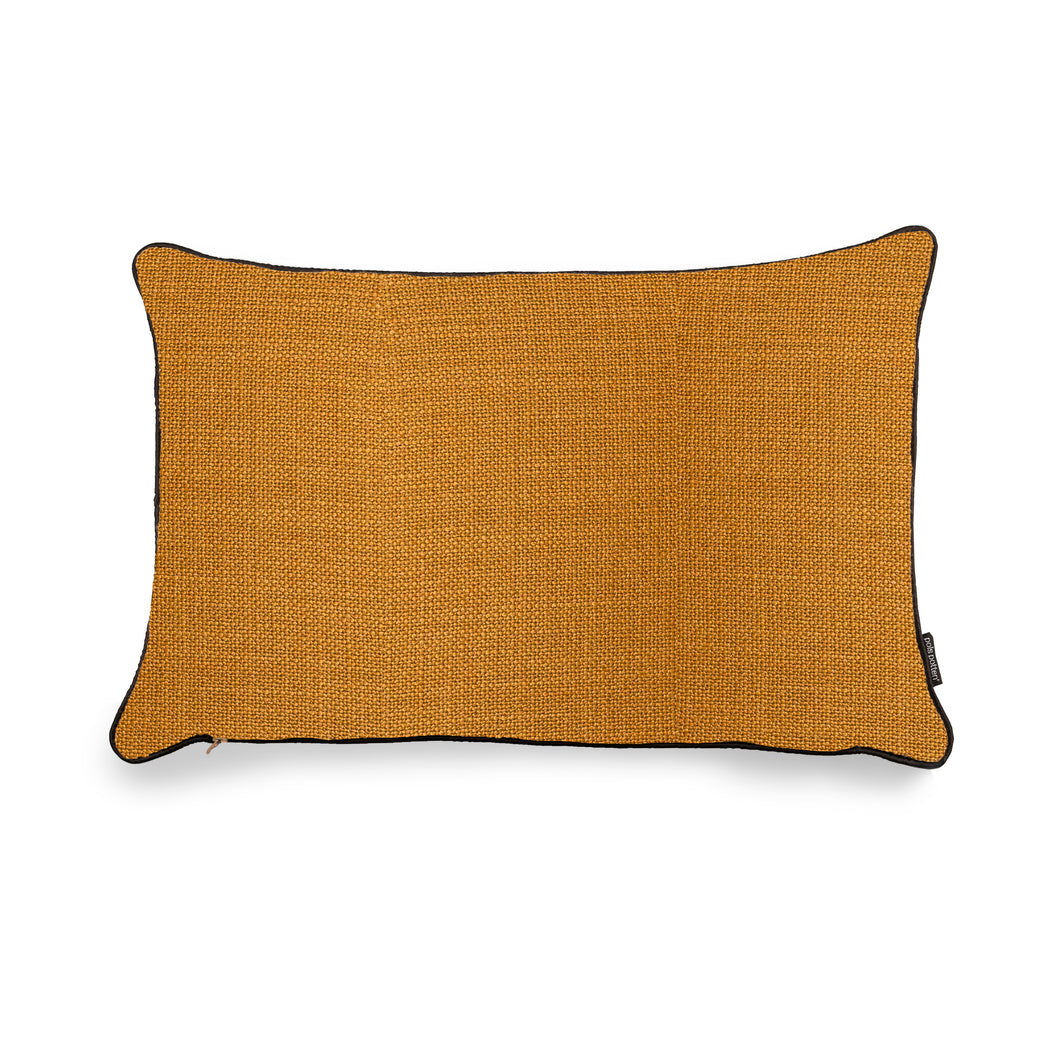 Ochre Smooth Fabric Rectangular Cushion