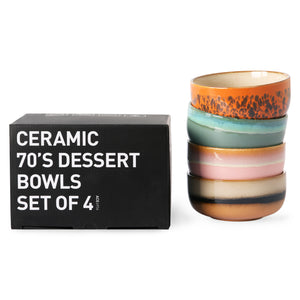 HKliving 70's Ceramic Sirius Dessert Bowls - Set of Four