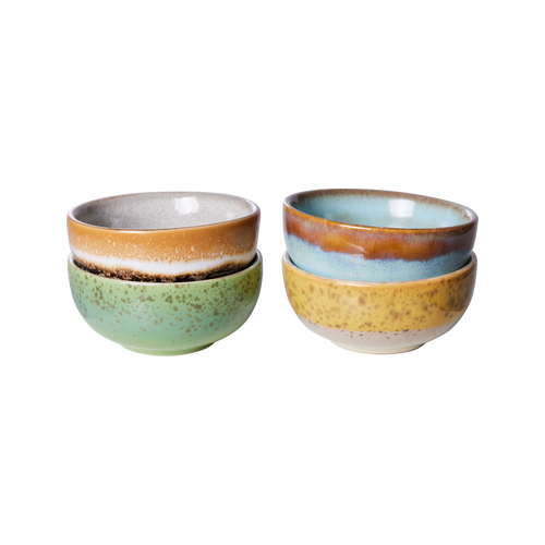 HKliving 70's Ceramic Castor Bowls - Set of Four