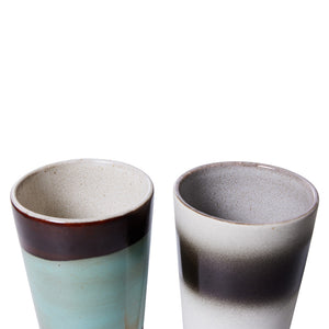 HKliving 70's Ceramic Boogie Latte Mugs - Set of Two