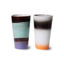Load image into Gallery viewer, HKliving 70&#39;s Ceramic Boogie Latte Mugs - Set of Two