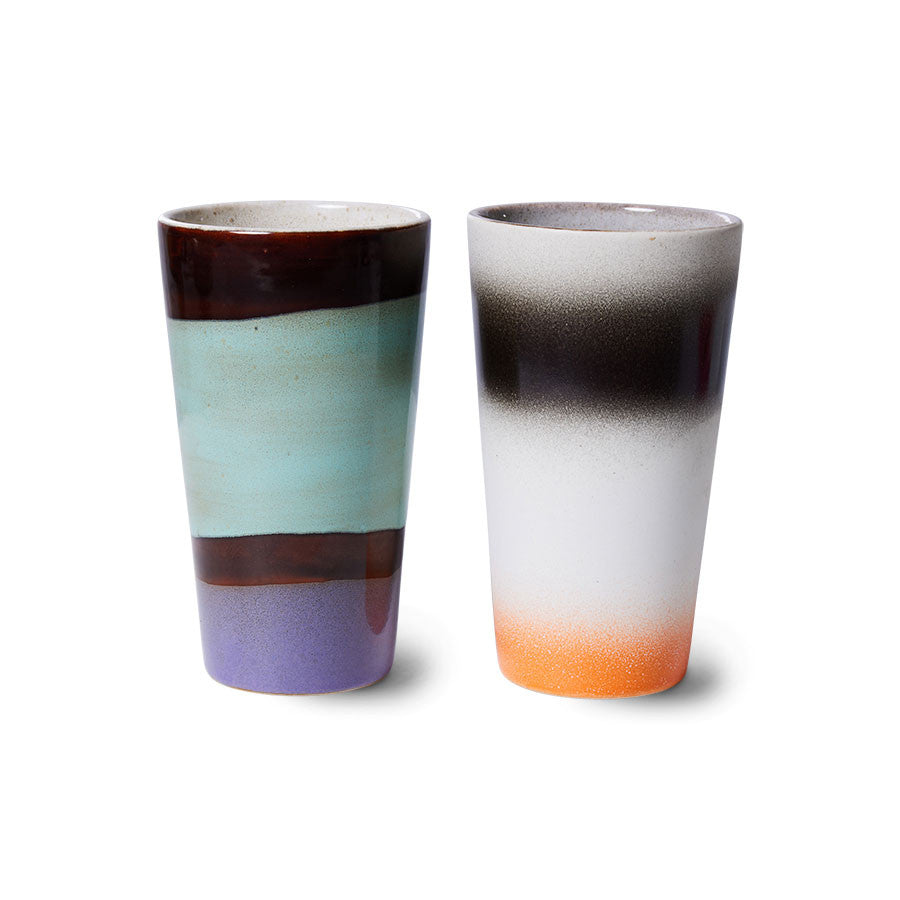 HKliving 70's Ceramic Boogie Latte Mugs - Set of Two