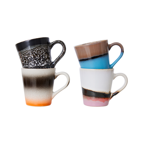 HKliving 70's Ceramic Espresso Mugs - Set of Four