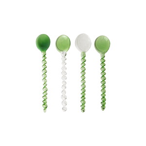 HKliving The Emeralds Twisted Glass Spoons Set of 4
