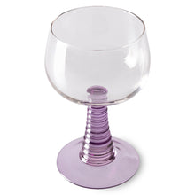 Load image into Gallery viewer, HKliving Purple Tall Swirl Wine Glass