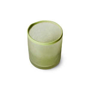 HKliving Glass Tea Light Light - Olive